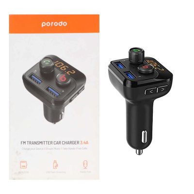 شارژر فندکی فست دو پورت Porodo مدل PD-BT201D-BK