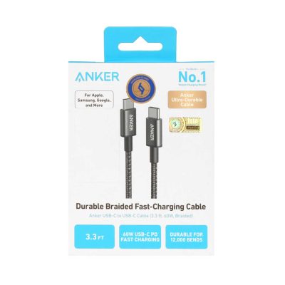 کابل شارژ فست ANKER Type-C to Type-C مدل A8752H11 - مشکی -ایستا